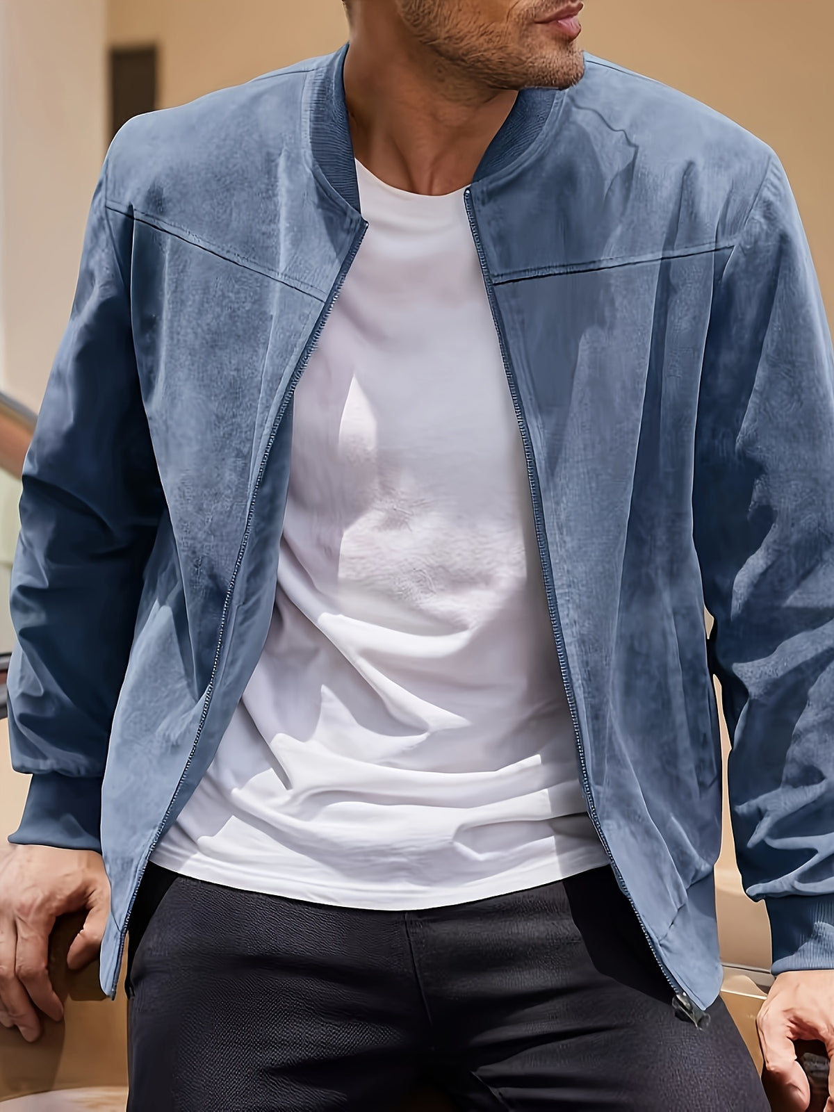LAURENT MONACO | VESTE BOMBER À FERMETURE ÉCLAIR POUR HOMMES