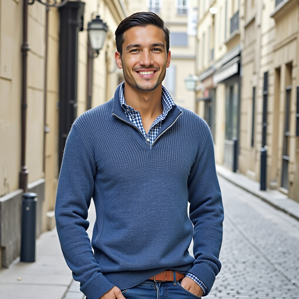 LAURENT MONACO | PULL À DEMI-FERMETURE ÉCLAIR POUR HOMMES