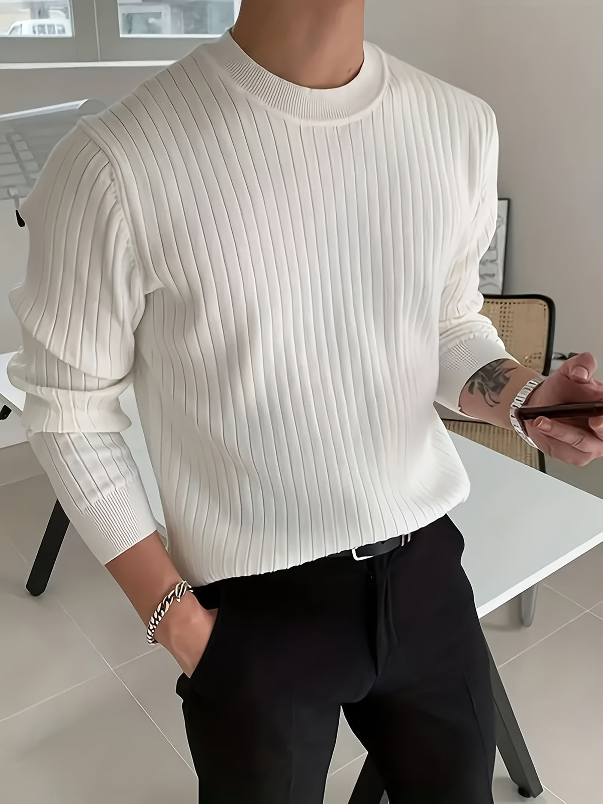 LAURENT MONACO | PULL EN MAILLE DE RAYON POUR HOMMES