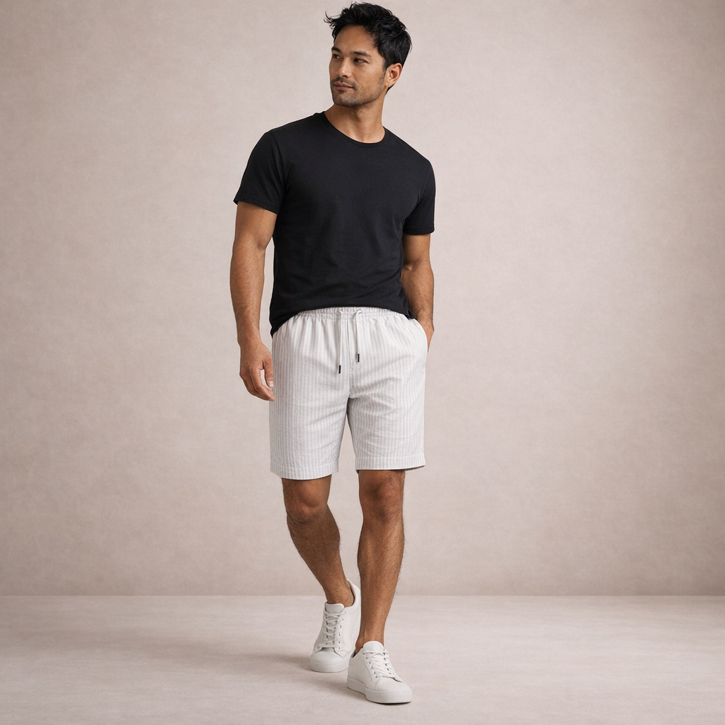 LAURENT MONACO | SHORTS D'ÉTÉ EN LIN POUR HOMMES