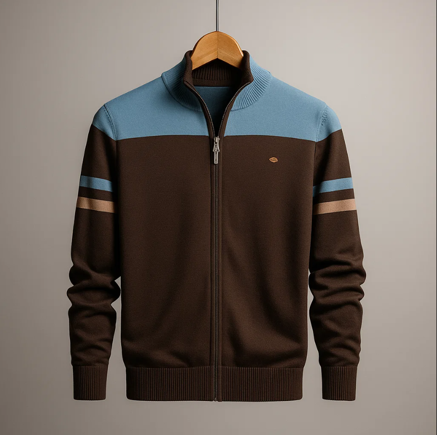 LAURENT MONACO | SWEAT COLORBLOCK AVEC ZIP POUR HOMME