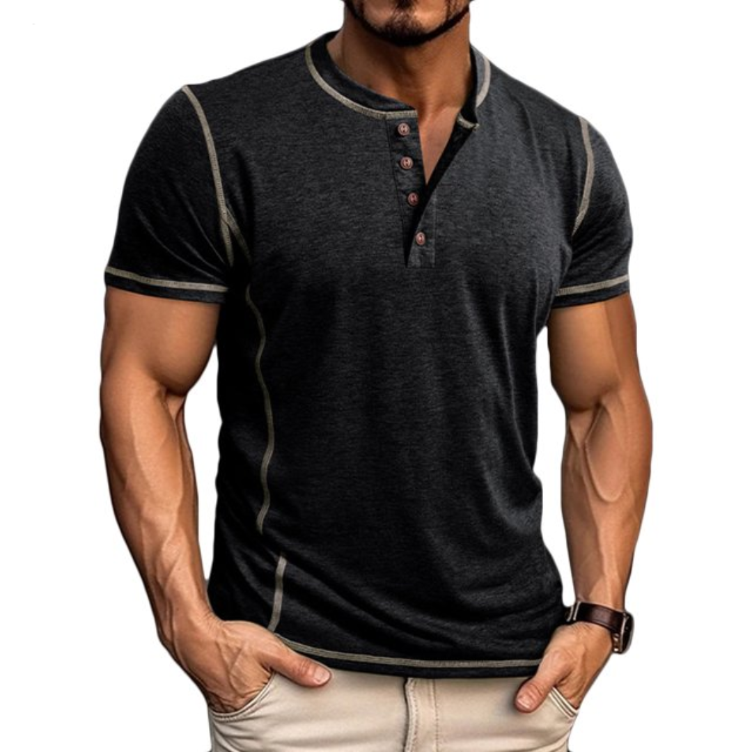 LAURENT MONACO | T-SHIRT HENLEY POUR HOMMES