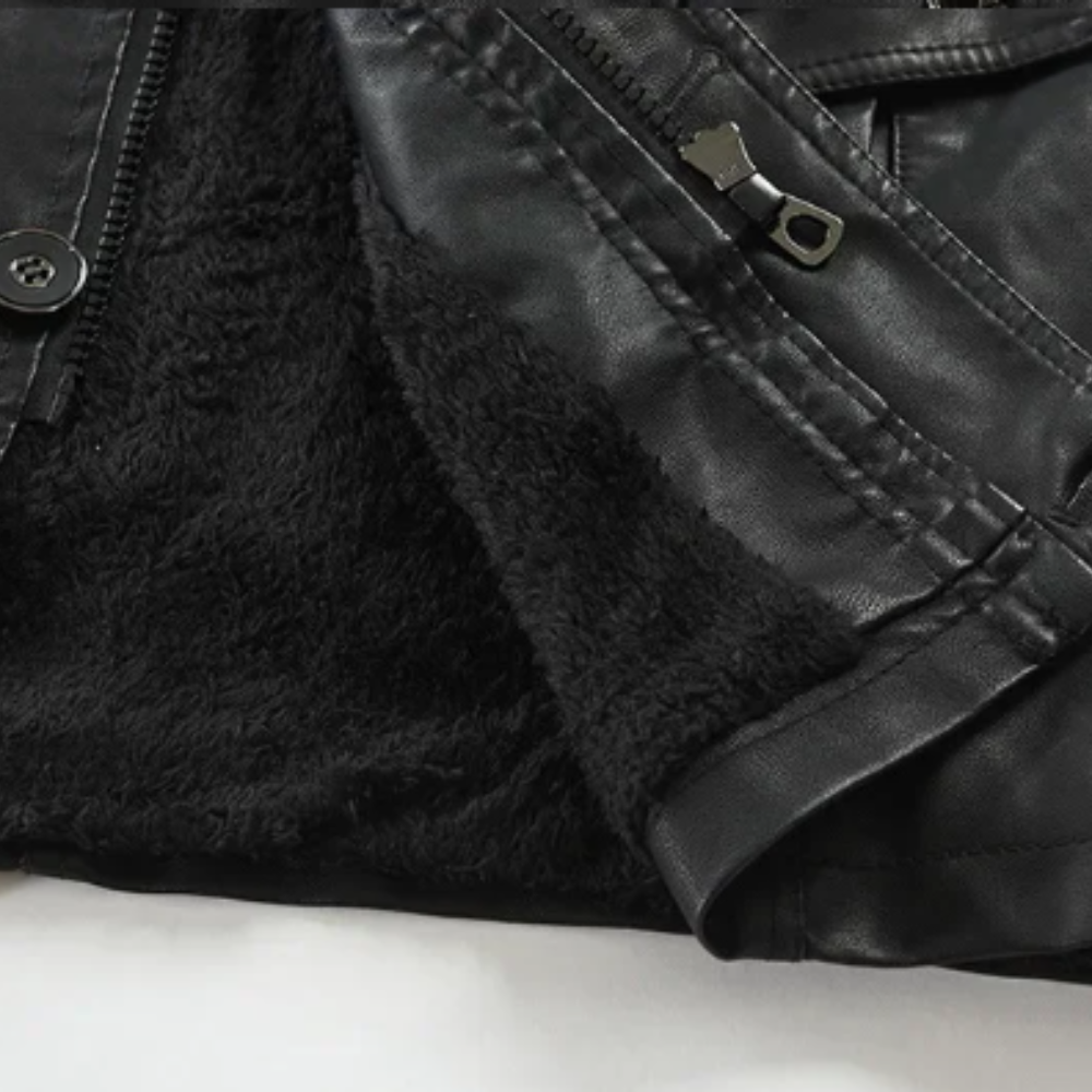 LAURENT MONACO | VESTE DE BIKER EN CUIR LONGUE ÉLÉGANTE
