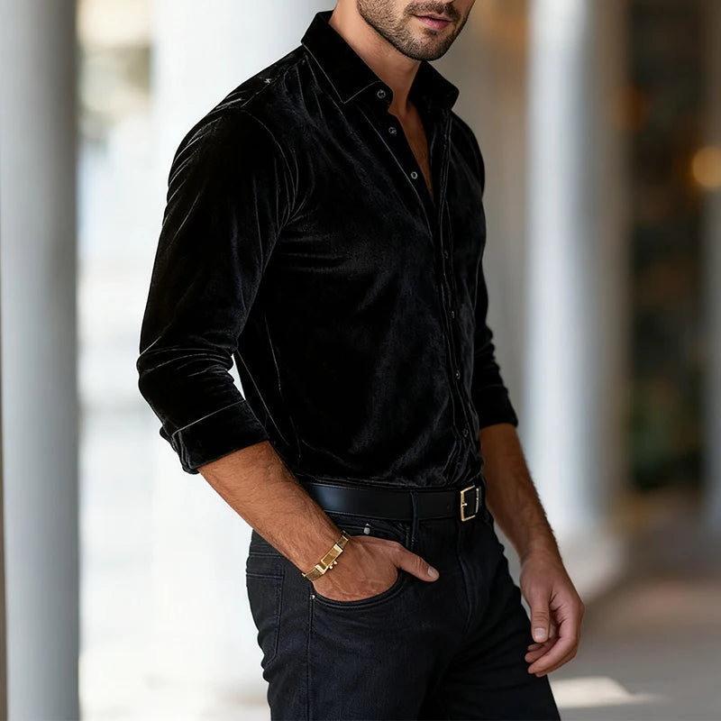 LAURENT MONACO | CHEMISE CLASSIQUE EN VELOURS POUR HOMMES