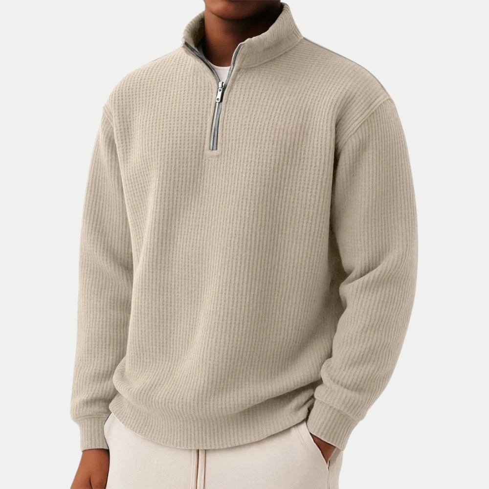 LAURENT MONACO | PULL EN MAILLE À COL ZIPPÉ POUR HOMME