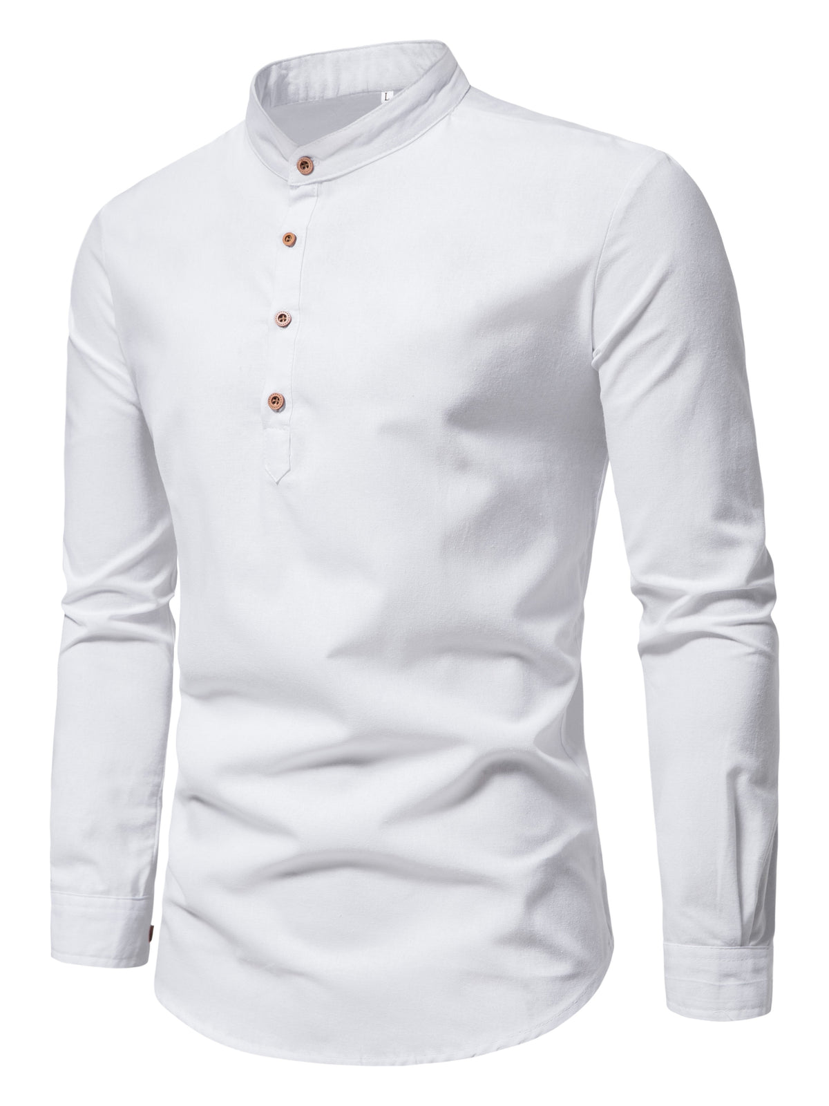 LAURENT MONACO | CHEMISE À COL MONTANT ET DEMI-PATTE DE BOUTONNAGE POUR HOMMES