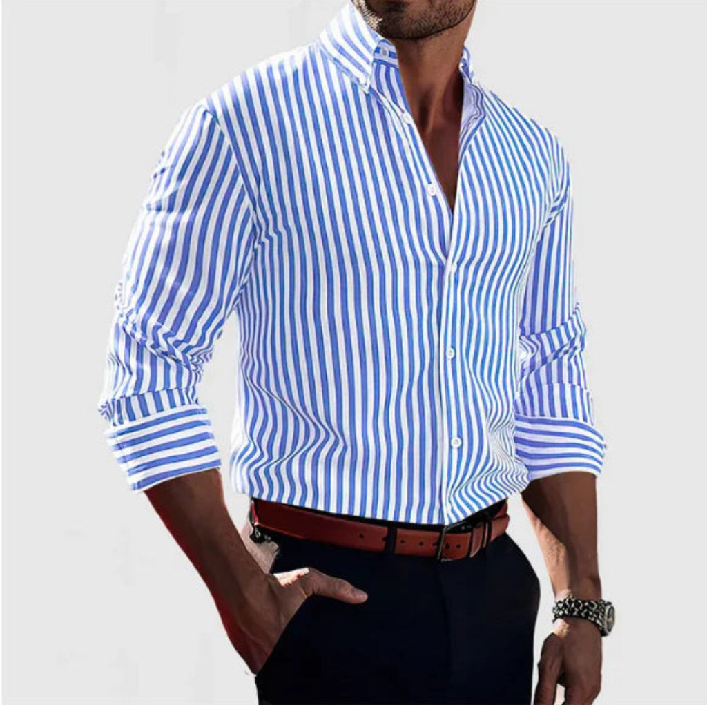 LAURENT MONACO | CHEMISE STRETCH À RAYURES POUR HOMMES