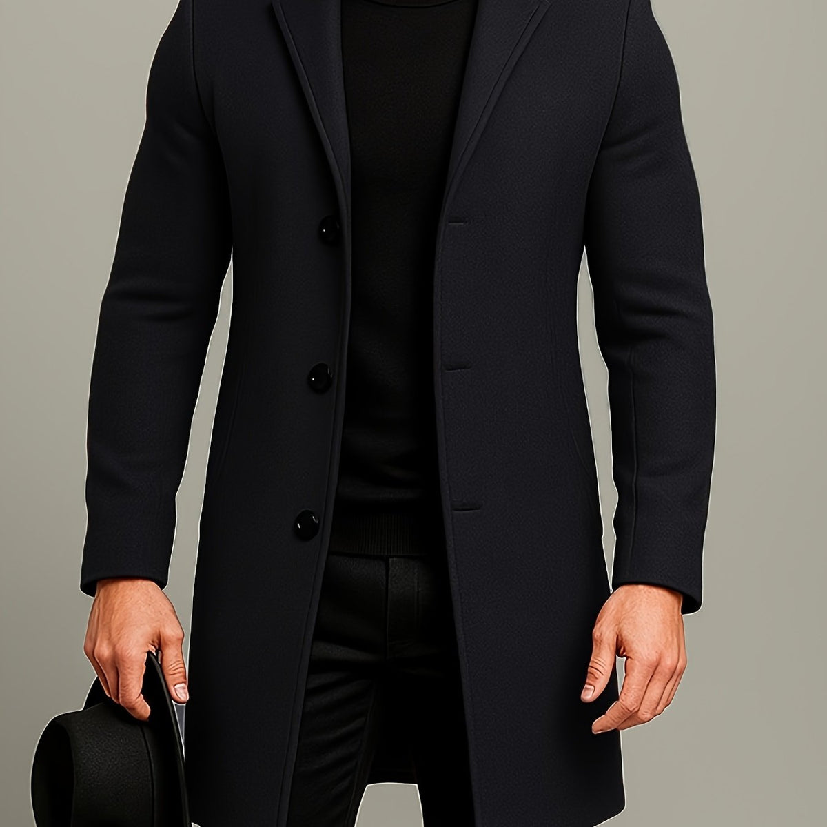 LAURENT MONACO | MANTEAU CLASSIQUE À BOUTONS POUR HOMMES