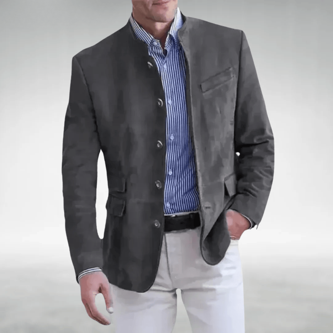 LAURENT MONACO | VESTE À COL EN DAIM POUR HOMMES