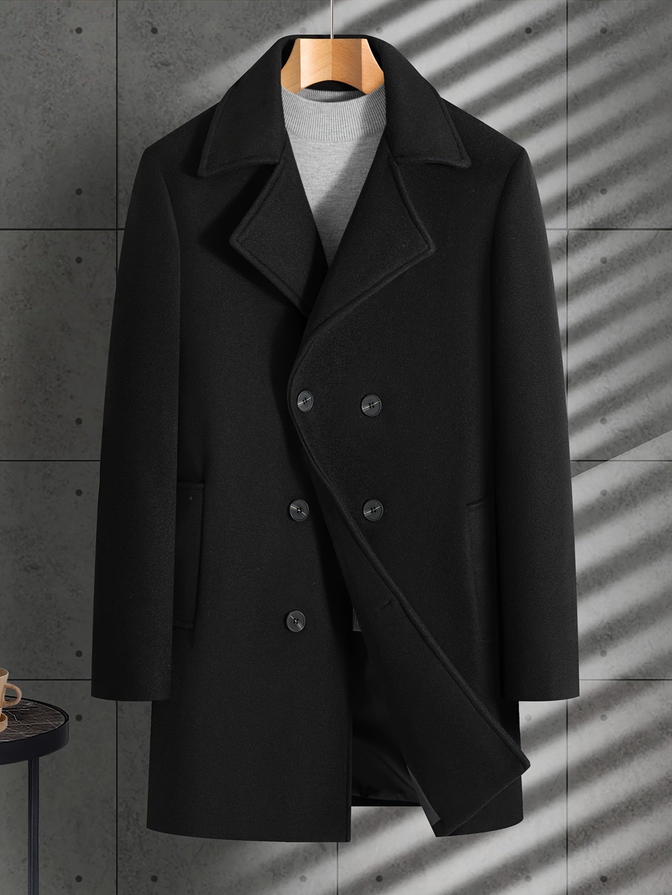 LAURENT MONACO | MANTEAU MIDI À REVERS POUR HOMMES