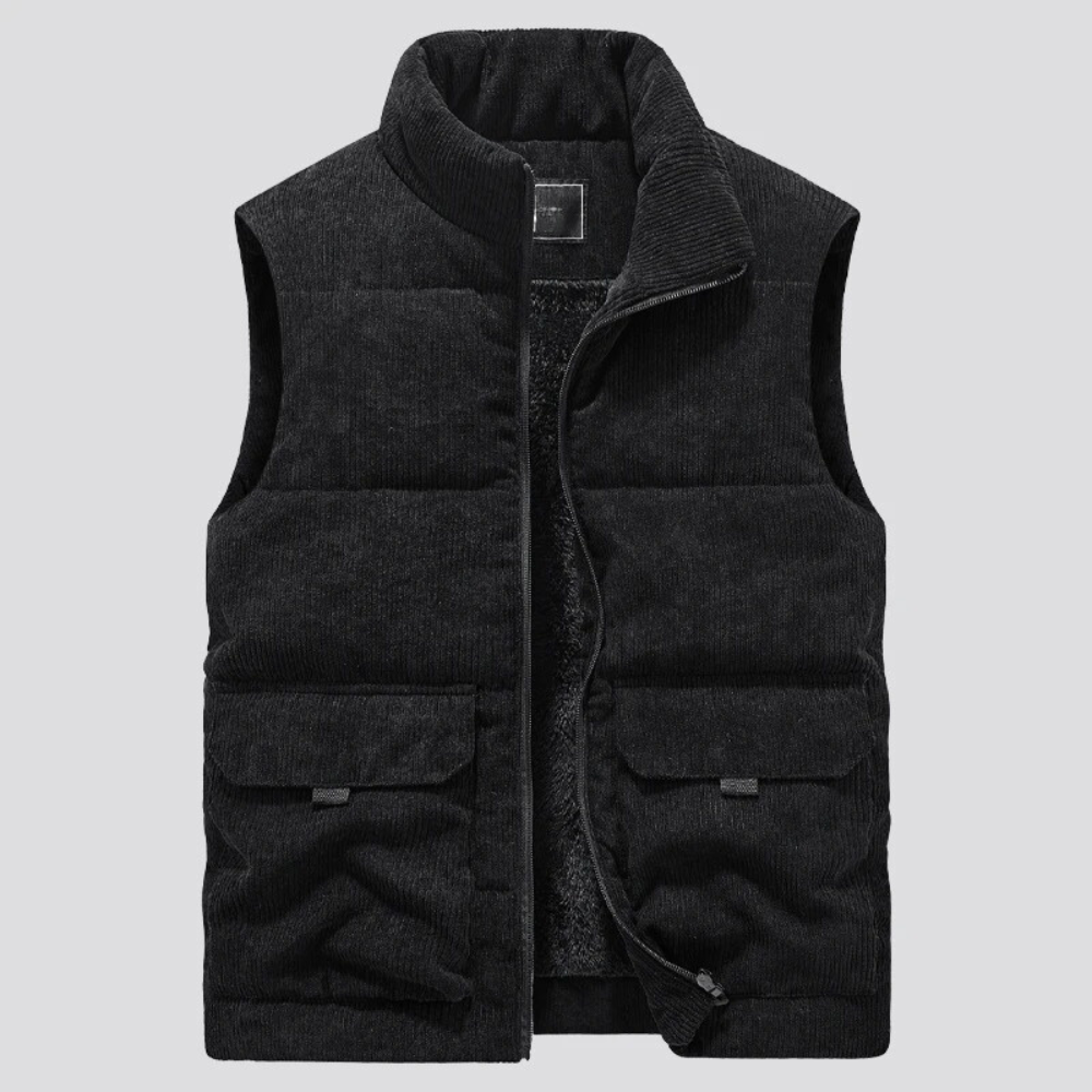 LAURENT MONACO | GILET DOUBLÉ EN VELOURS CÔTELÉ