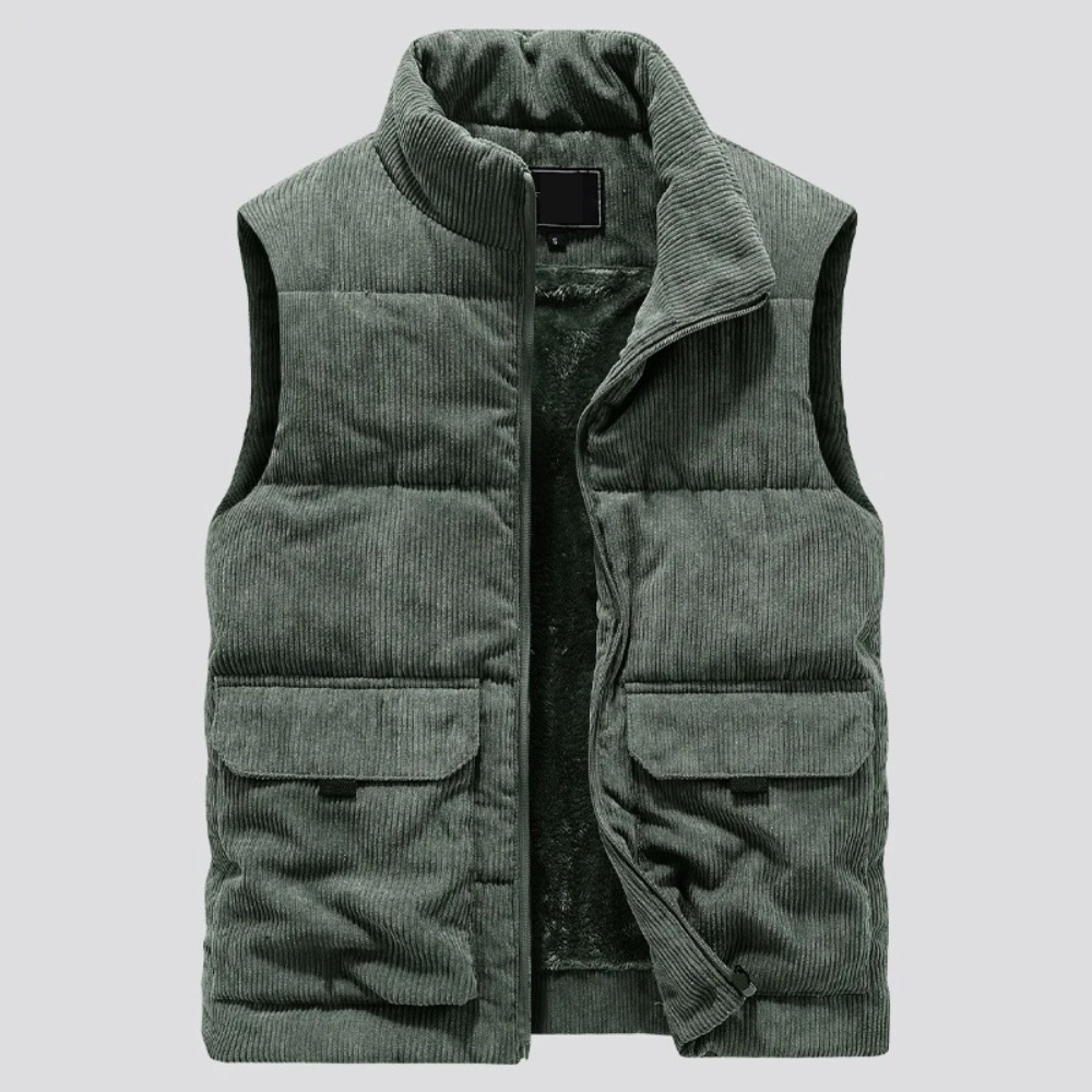 LAURENT MONACO | GILET DOUBLÉ EN VELOURS CÔTELÉ