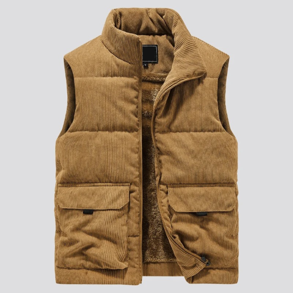 LAURENT MONACO | GILET DOUBLÉ EN VELOURS CÔTELÉ