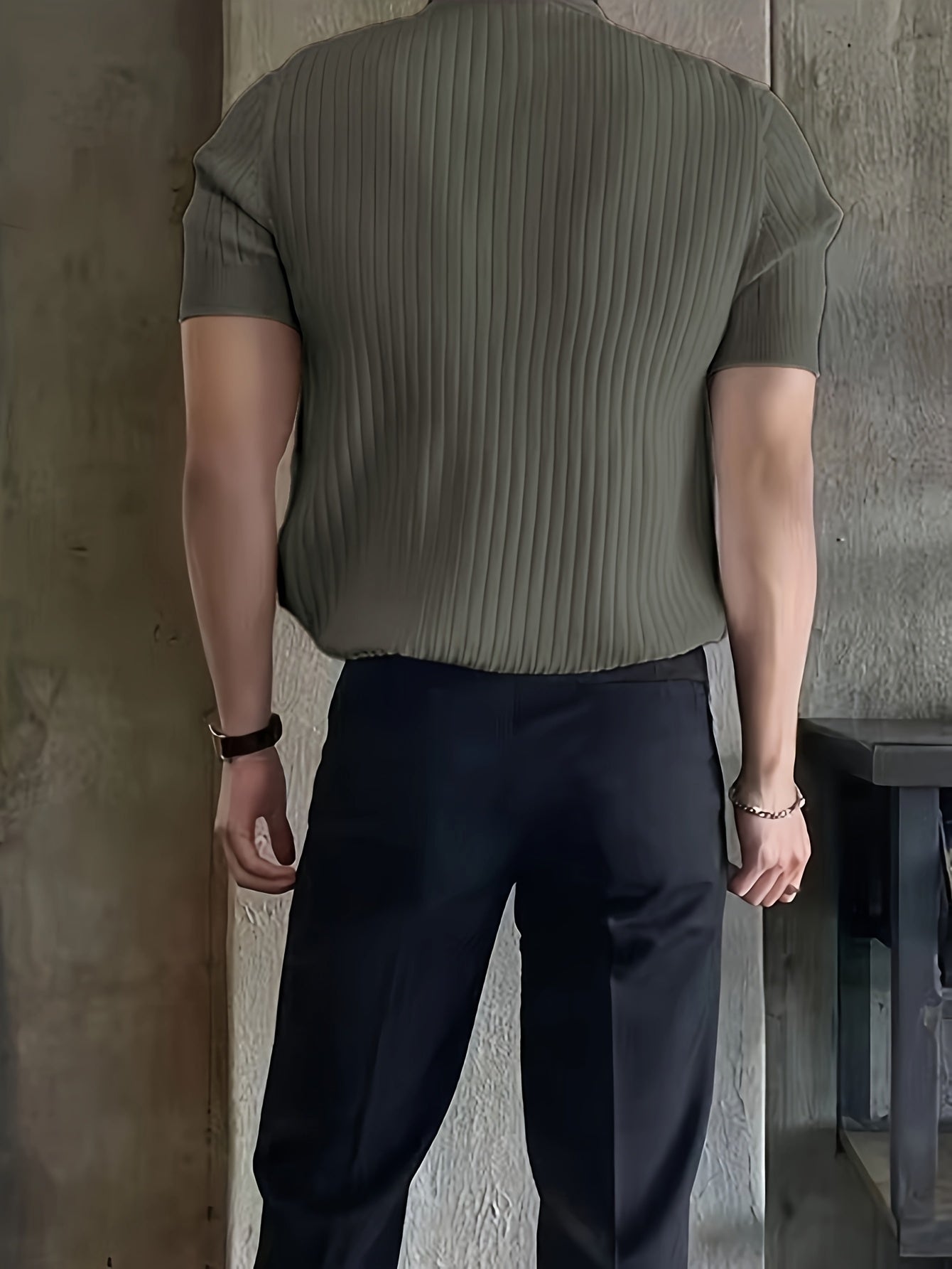 LAURENT MONACO | CHEMISE D'ÉTÉ EN MAILLE TEXTURÉE POUR HOMMES