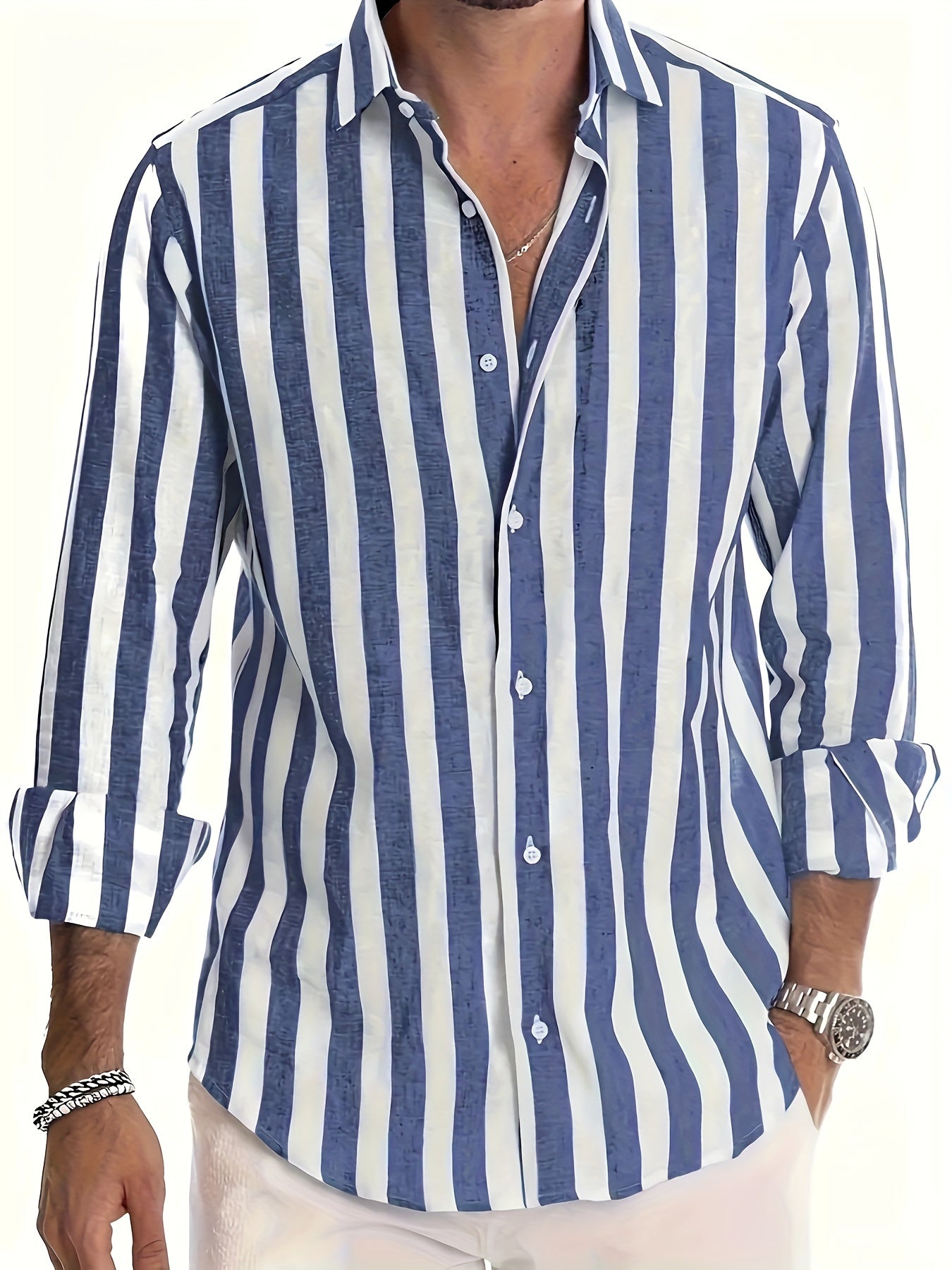 LAURENT MONACO | CHEMISE RAFFINÉE À RAYURES POUR HOMMES