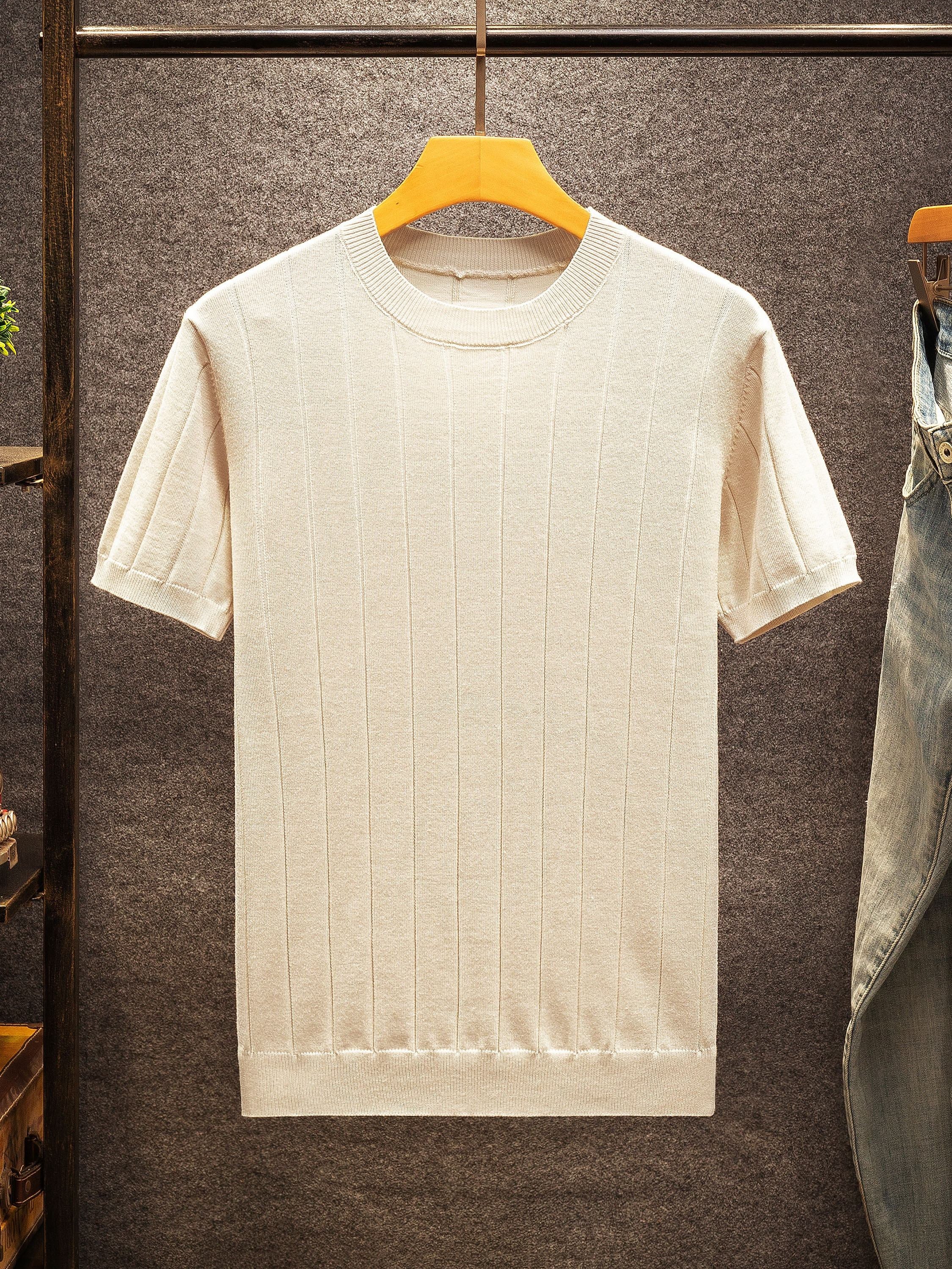 LAURENT MONACO | T-SHIRT EN MAILLE À RAYURES POUR HOMMES