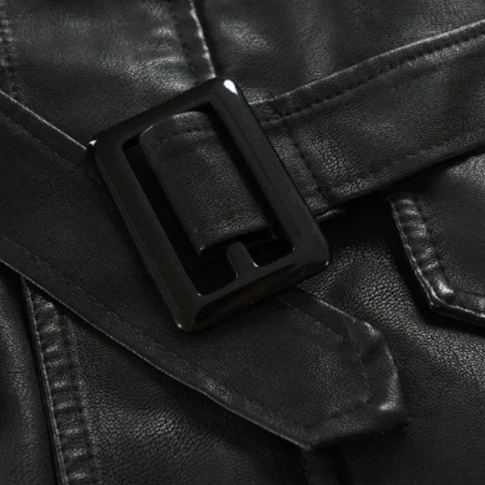 LAURENT MONACO | VESTE DE MOTARDE LONGUE ET ÉLÉGANTE EN CUIR