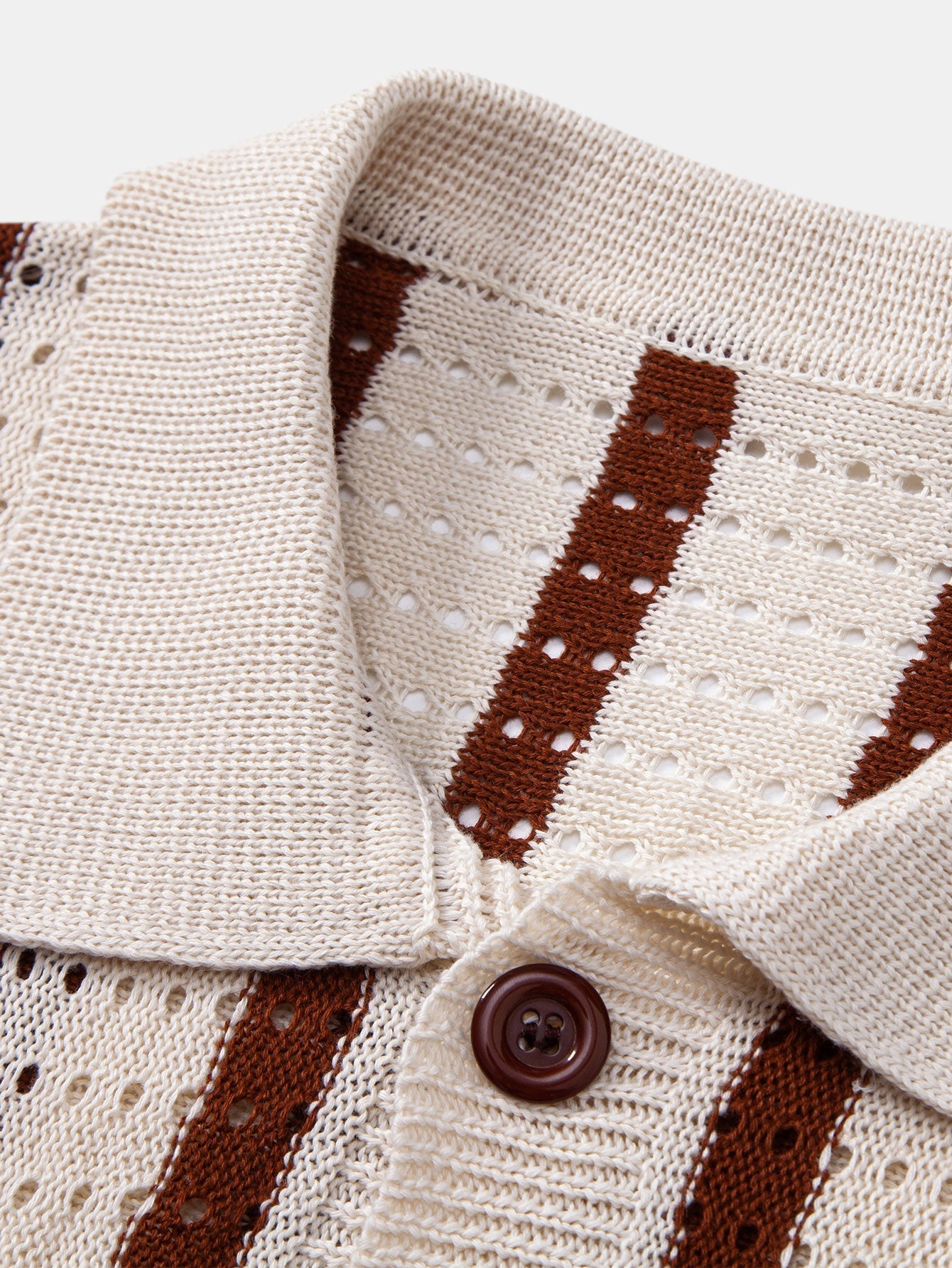 CHEMISE À RAYURES AVEC ŒILLETS EN MAILLE