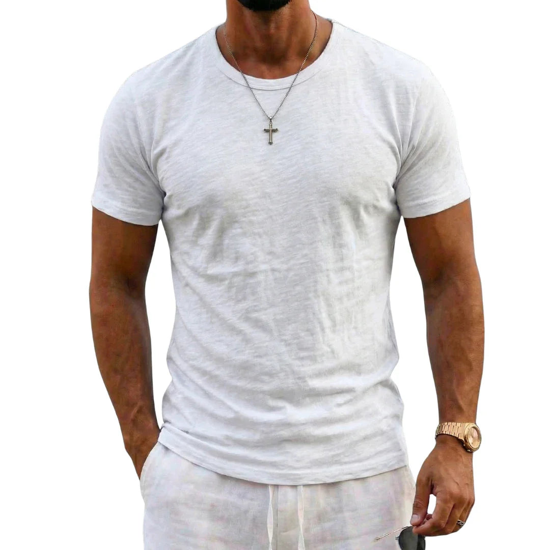 LAURENT MONACO | T-SHIRT EN COTON SLUB POUR HOMMES