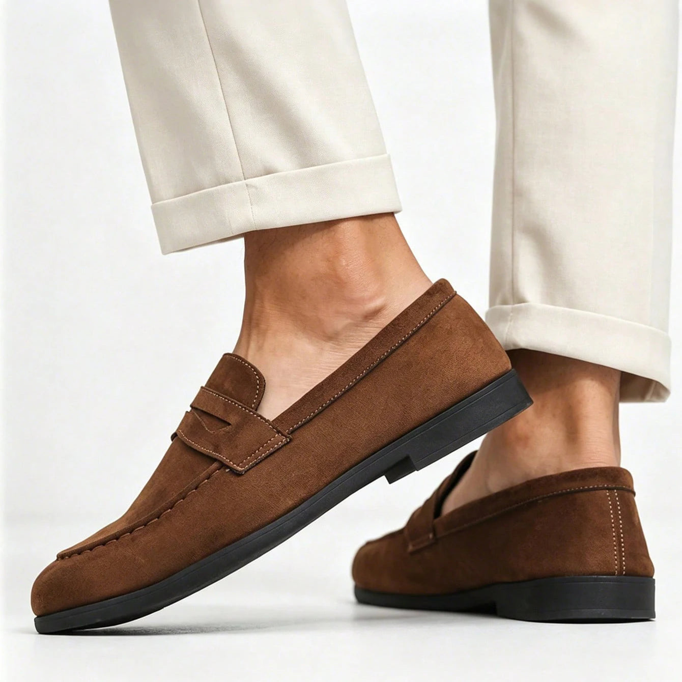 LAURENT MONACO | MOCASSINS EN DAIM PENNY POUR HOMMES