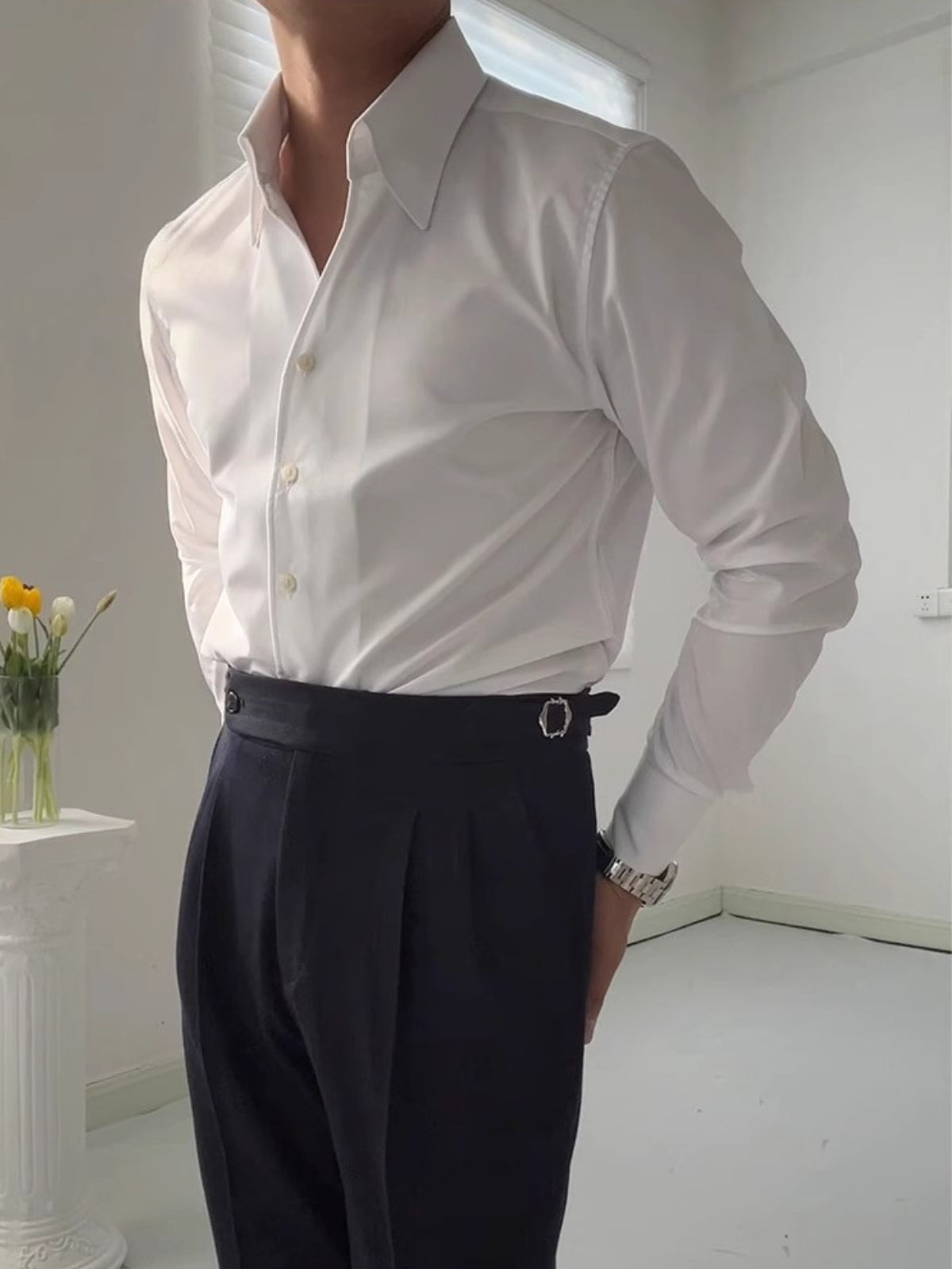LUGINO | CHEMISE ATHLÉTIQUE ITALIENNE POUR HOMME EN BAMBOU