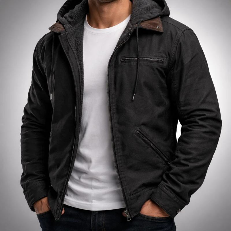 LAURENT MONACO | VESTE À CAPUCHE EN TOILE POUR HOMME