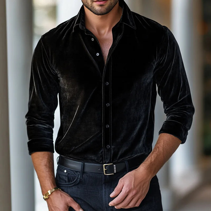LAURENT MONACO | CHEMISE CLASSIQUE EN VELOURS POUR HOMMES