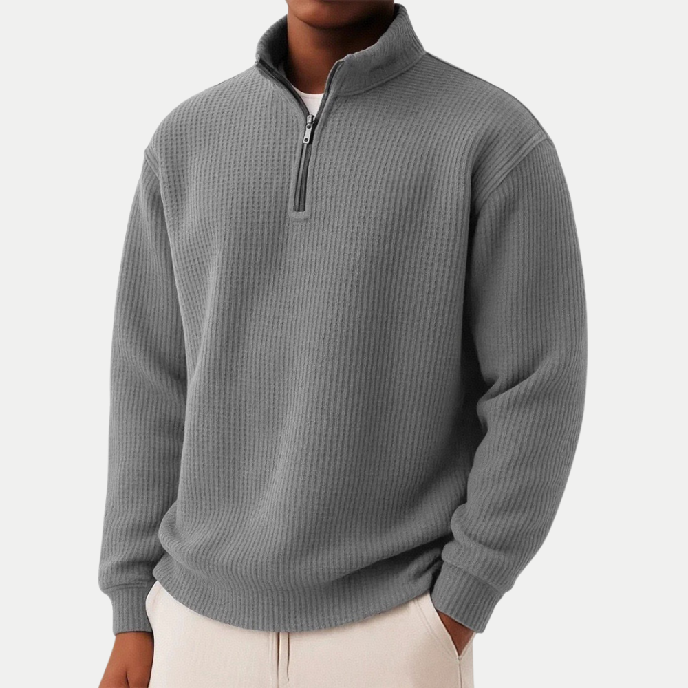 LAURENT MONACO | PULL EN MAILLE À COL ZIPPÉ POUR HOMME