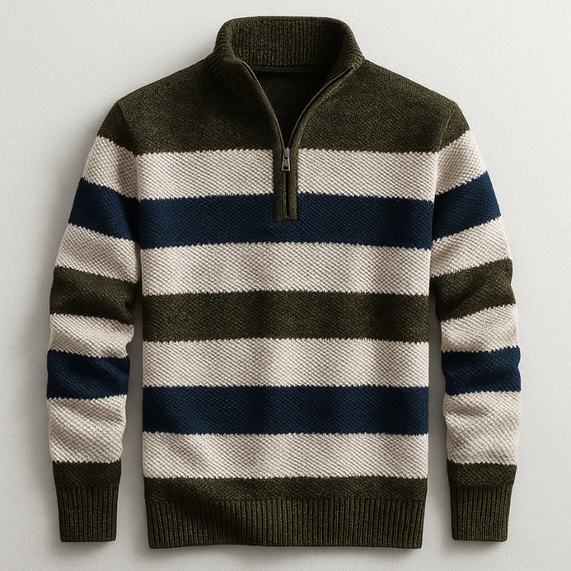LAURENT MONACO | PULLOVER EN MAILLE AVEC ZIP POUR HOMME