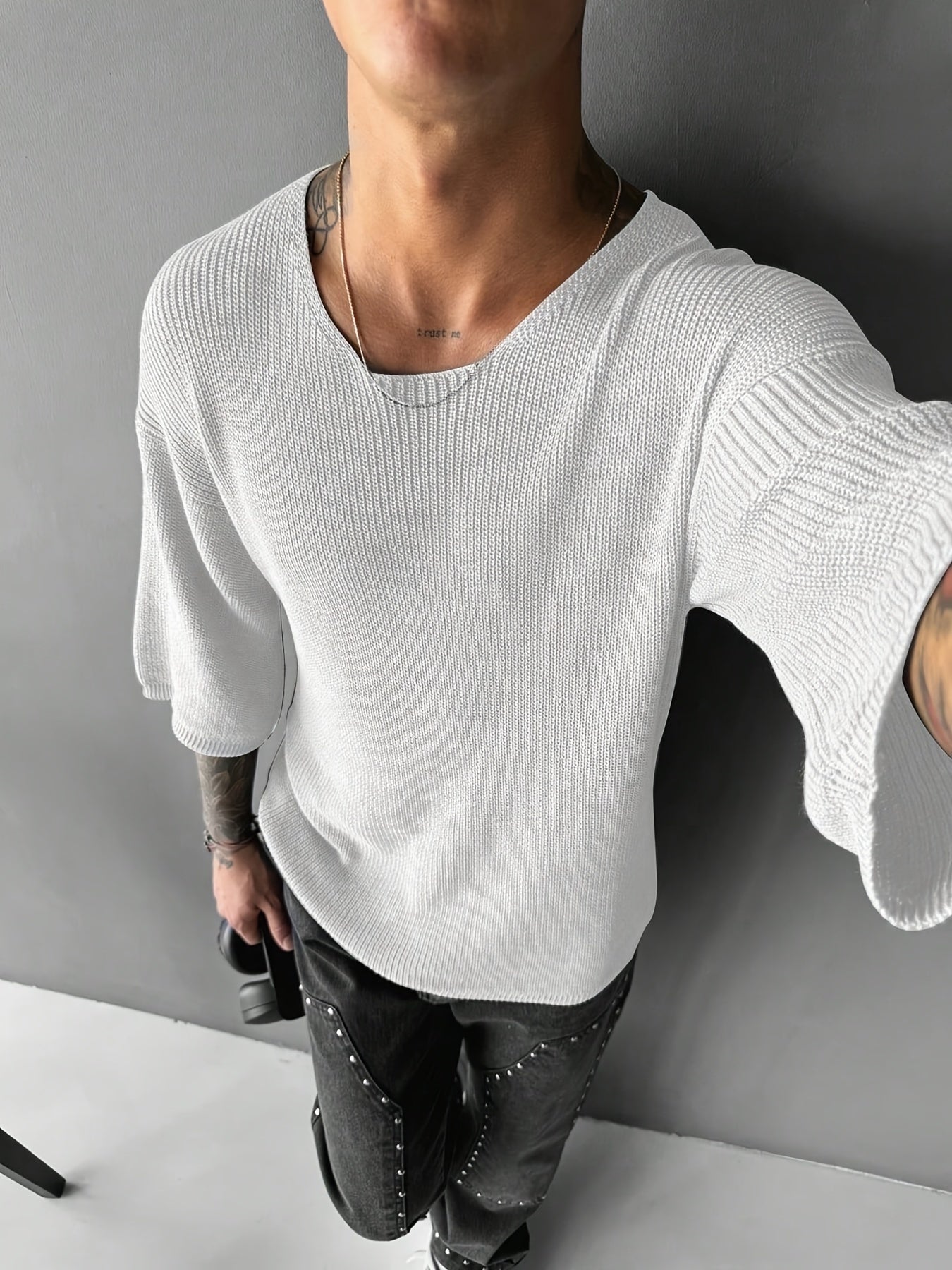 LAURENT MONACO | PULL EN MAILLE SANS COL POUR HOMMES