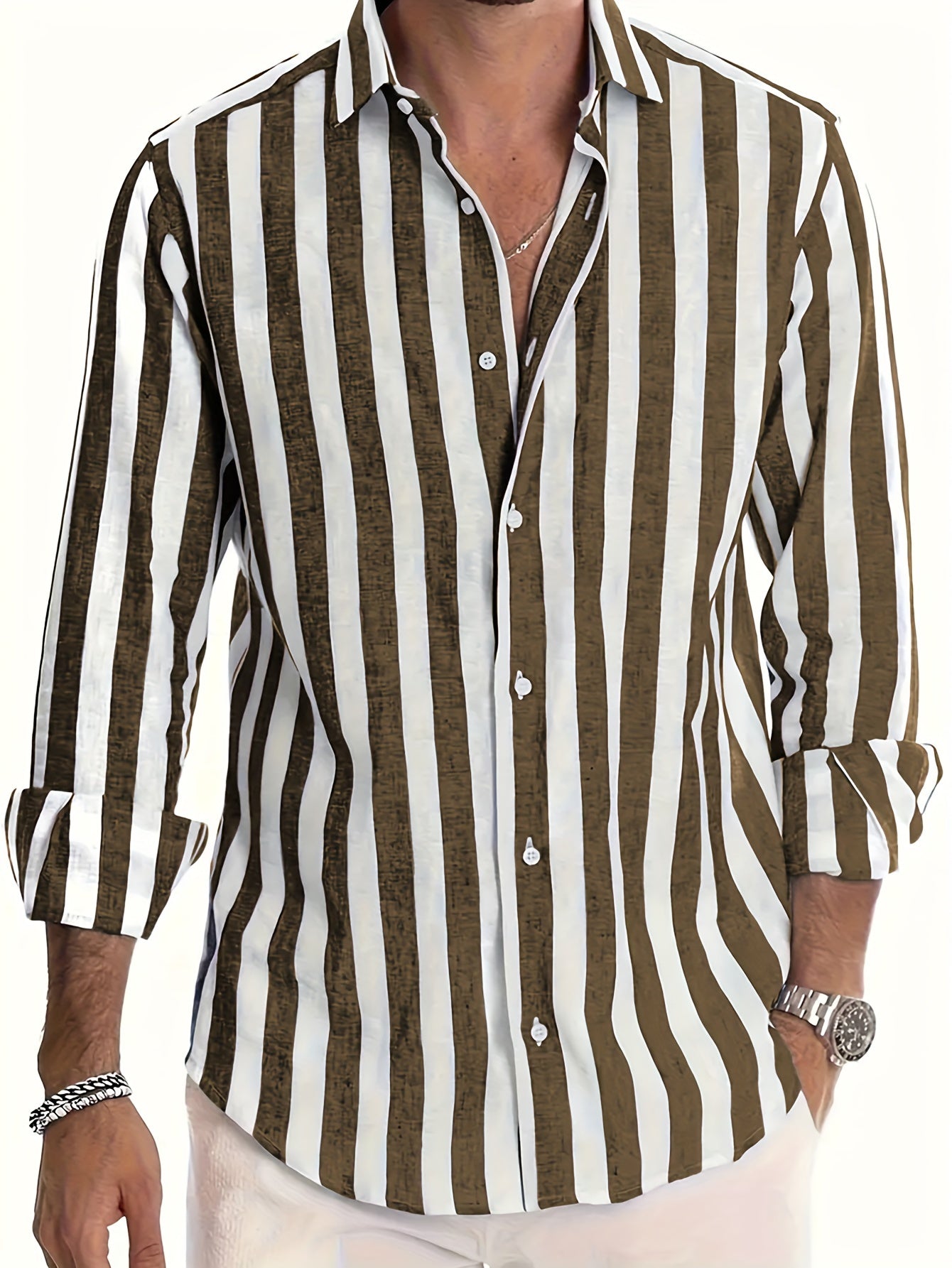 LAURENT MONACO | CHEMISE RAFFINÉE À RAYURES POUR HOMMES