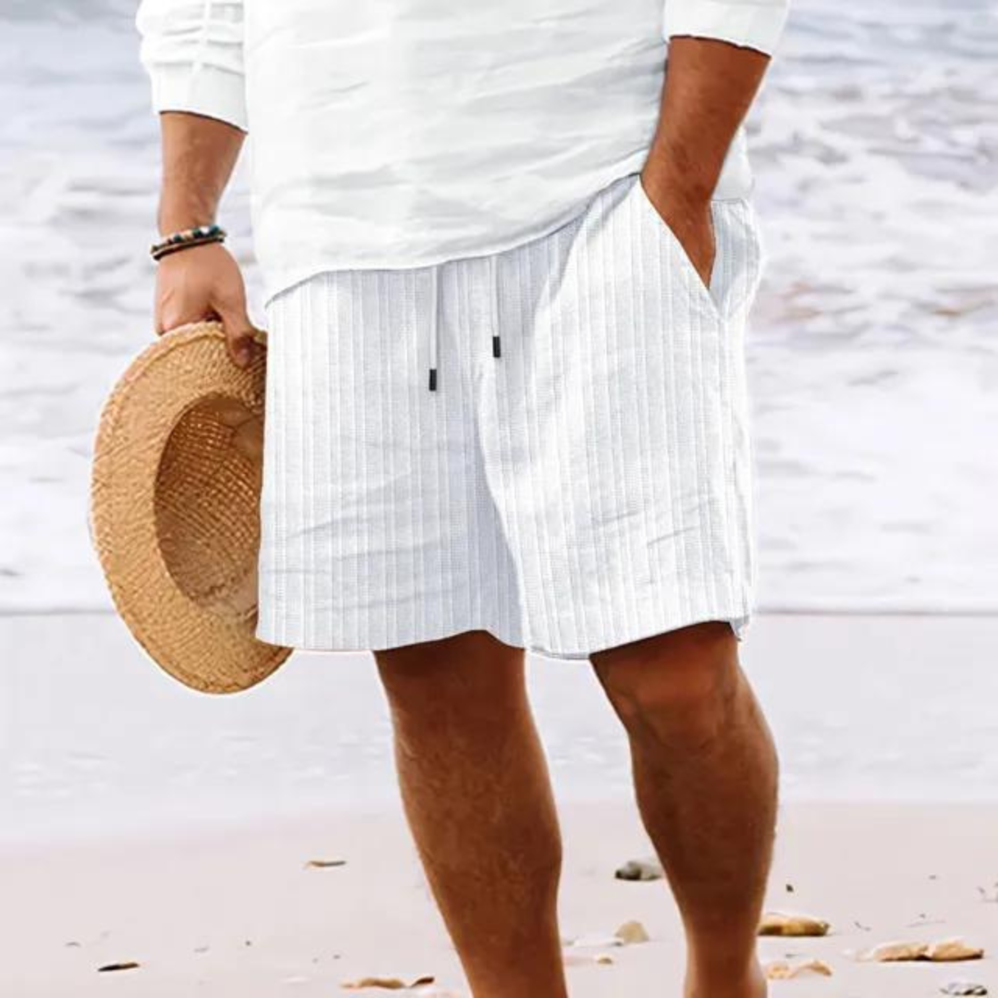 LAURENT MONACO | SHORT LOUNGE À RAYURES MINIMALISTE POUR HOMME