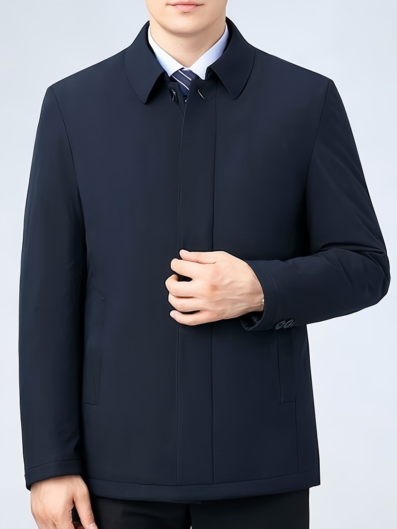 LAURENT MONACO | VESTE À COL À REVERS ET FERMETURE ÉCLAIR POUR HOMMES
