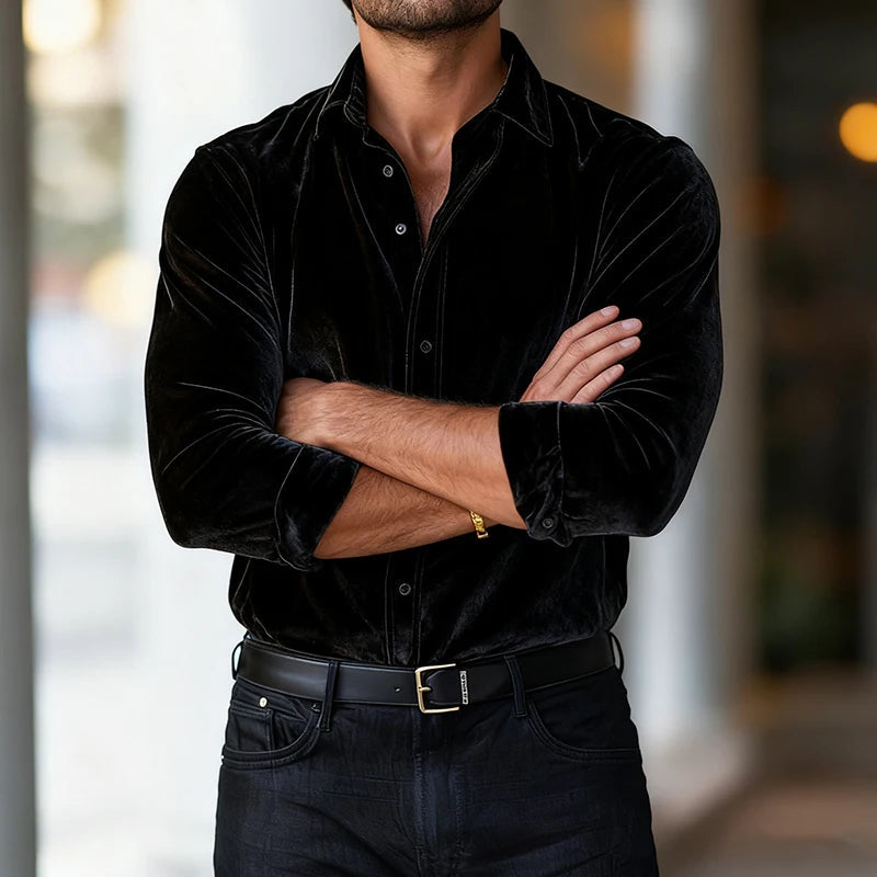 LAURENT MONACO | CHEMISE CLASSIQUE EN VELOURS POUR HOMMES