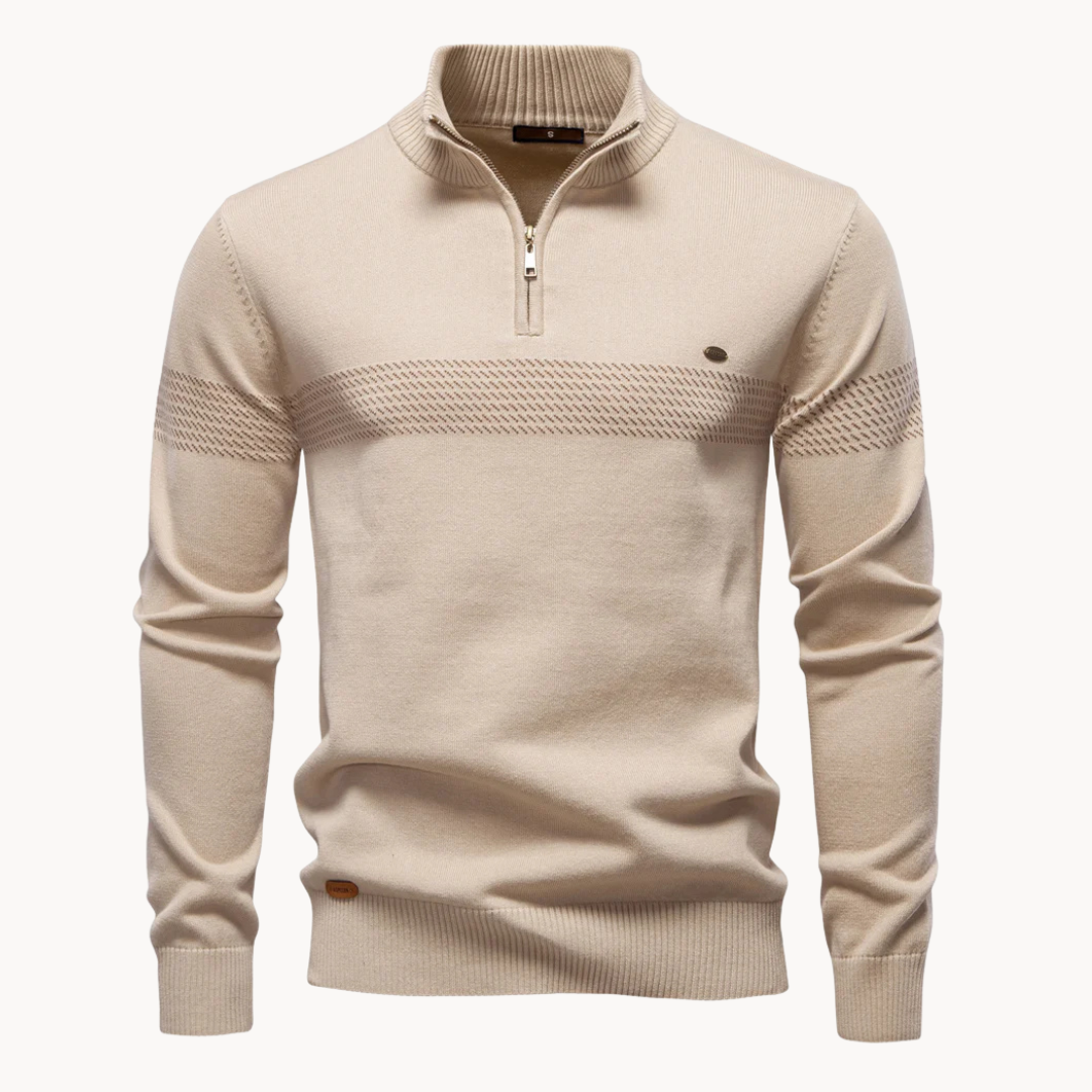 LAURENT MONACO | PULL ZIPPÉ RAYÉ POUR HOMME