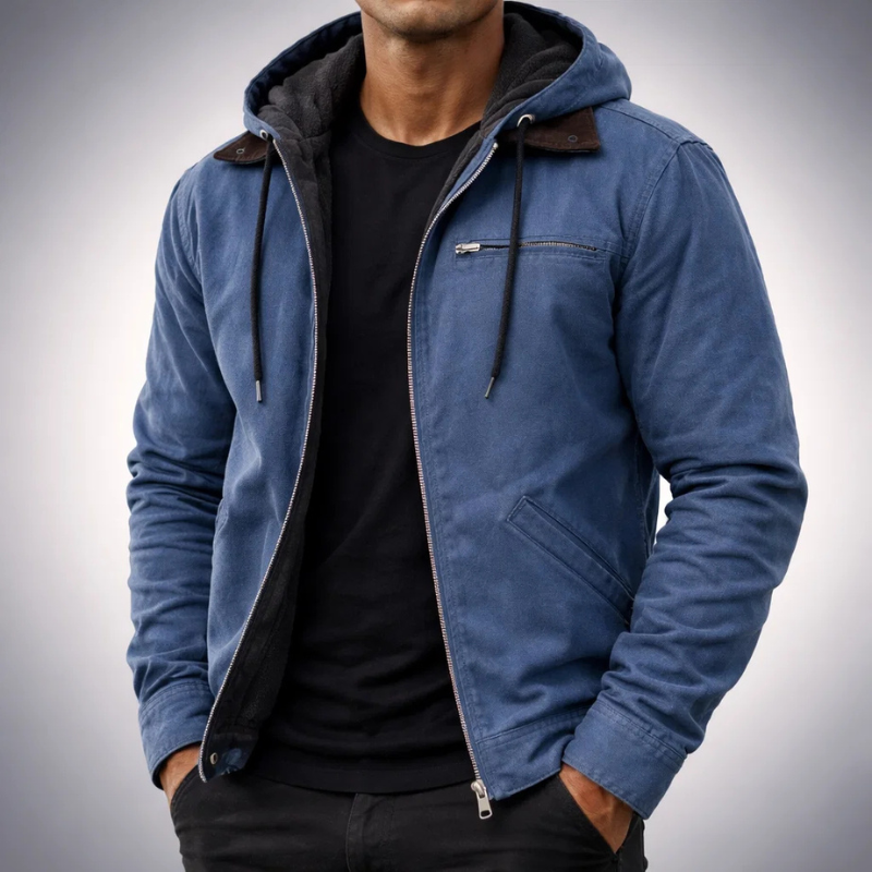 LAURENT MONACO | VESTE À CAPUCHE EN TOILE POUR HOMME