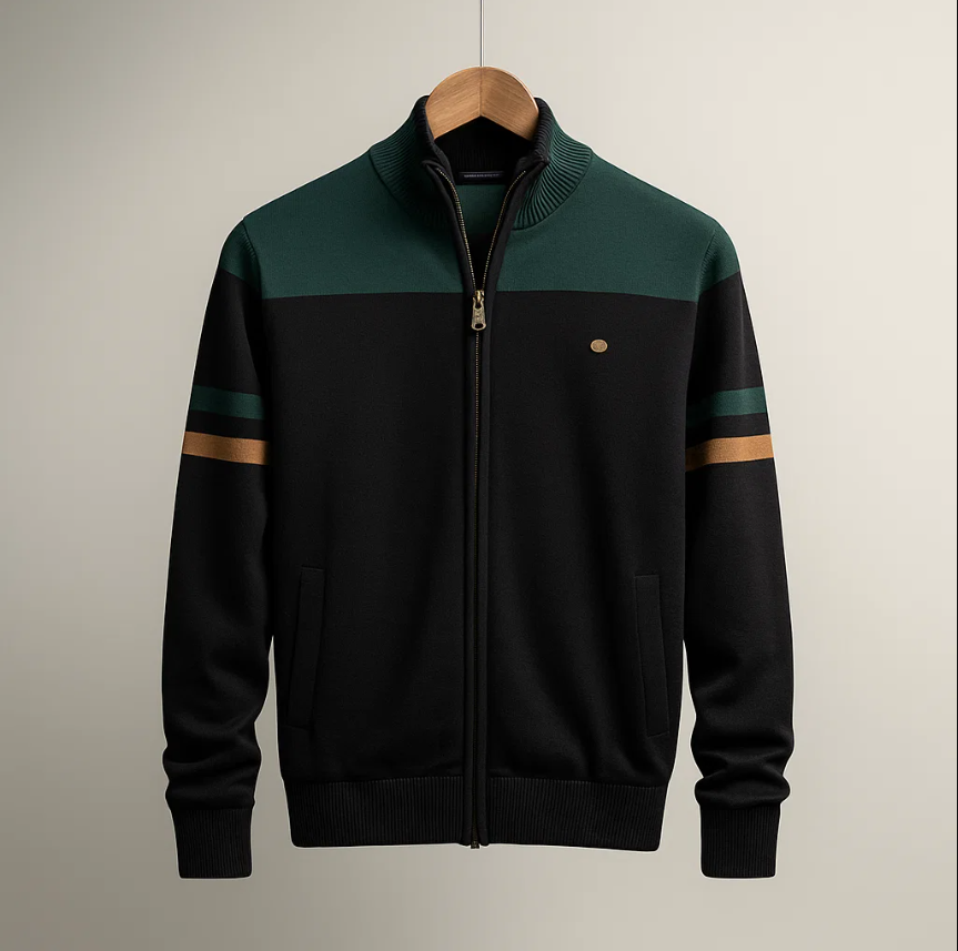 LAURENT MONACO | SWEAT COLORBLOCK AVEC ZIP POUR HOMME