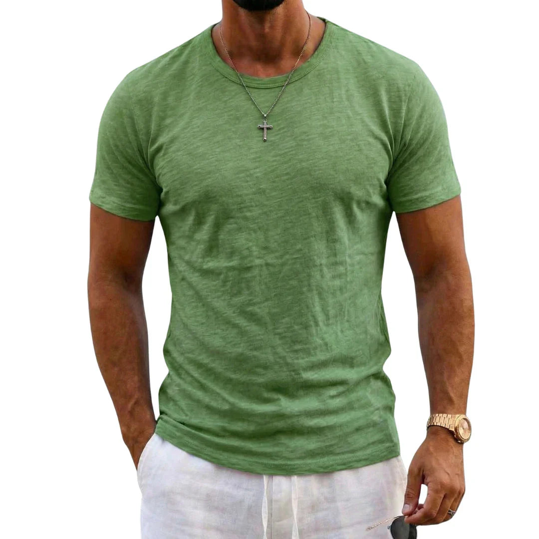LAURENT MONACO | T-SHIRT EN COTON SLUB POUR HOMMES