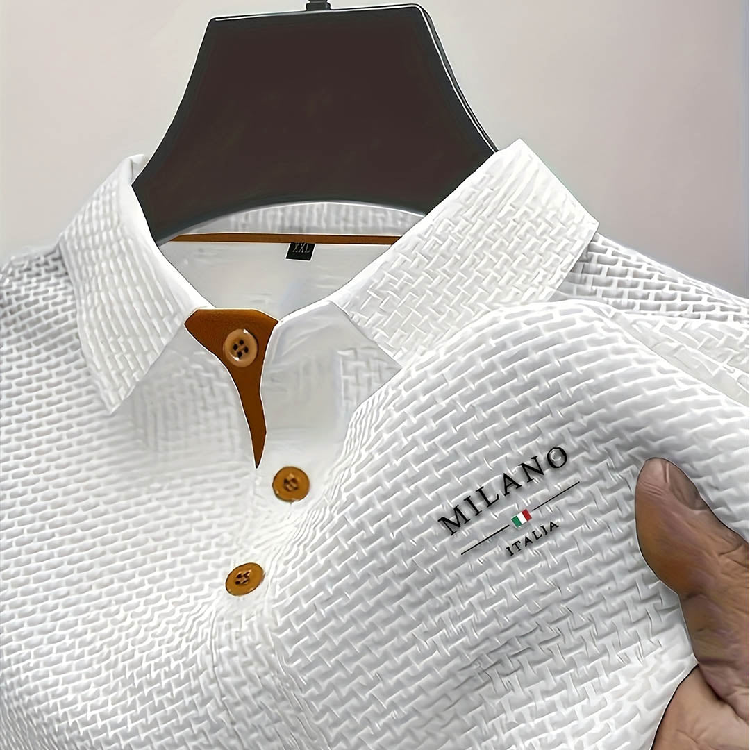 LAURENT MONACO | POLO TEXTURÉ ÉLÉGANT POUR HOMMES