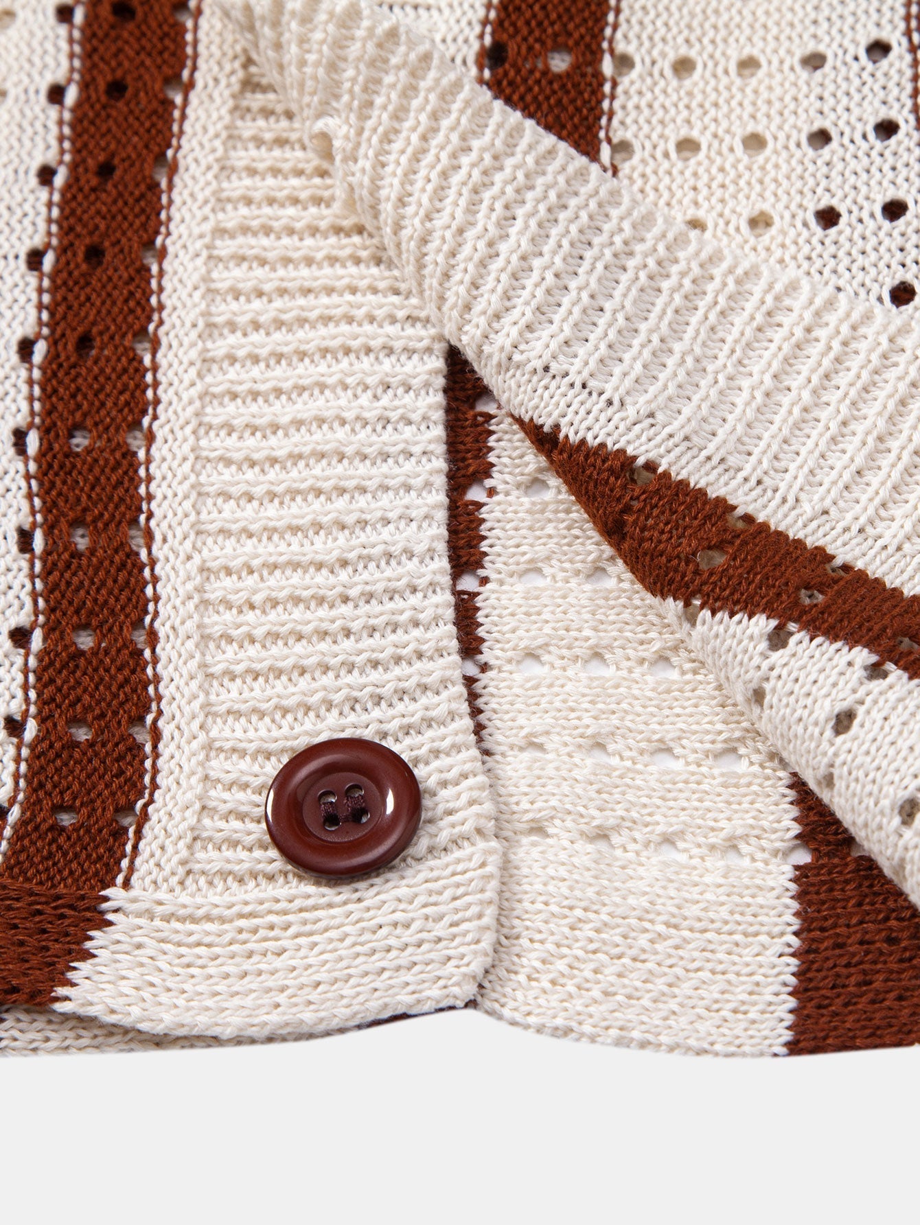 CHEMISE À RAYURES AVEC ŒILLETS EN MAILLE