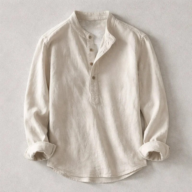 LAURENT MONACO | CHEMISE EN LIN COTON ÉLÉGANTE POUR HOMMES