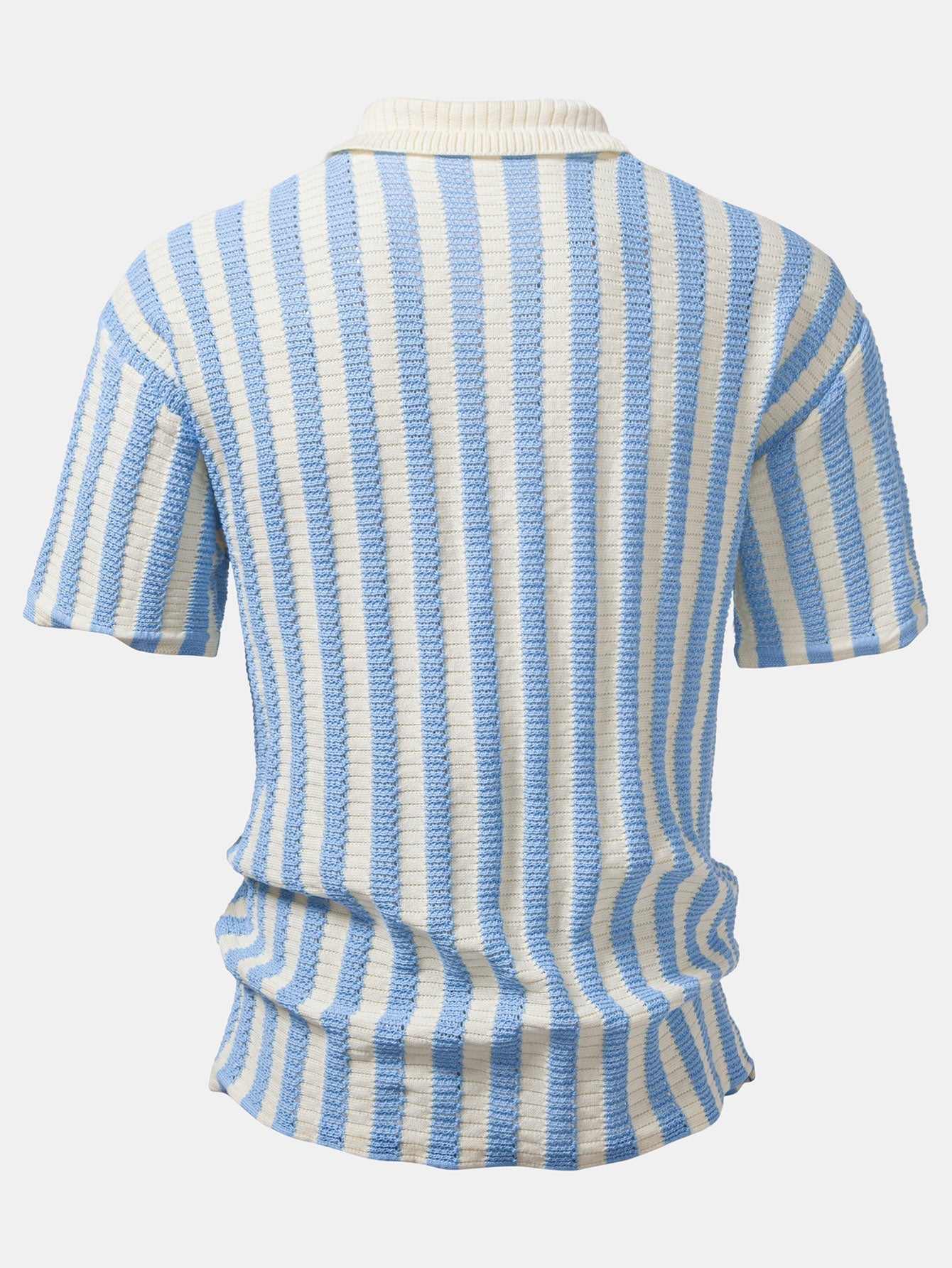 CHEMISE À ÉPAULES DÉGRADÉES ET RAYURES AU CROCHET & PANTALONS EN LIN À JAMBE DROITE