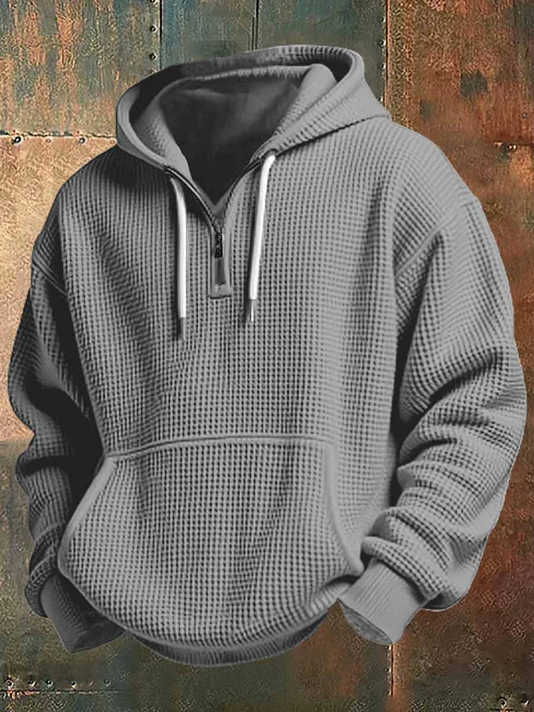 LAURENT MONACO | SWEAT À CAPUCHE EN MAILLE GAUFFRÉE POUR HOMMES