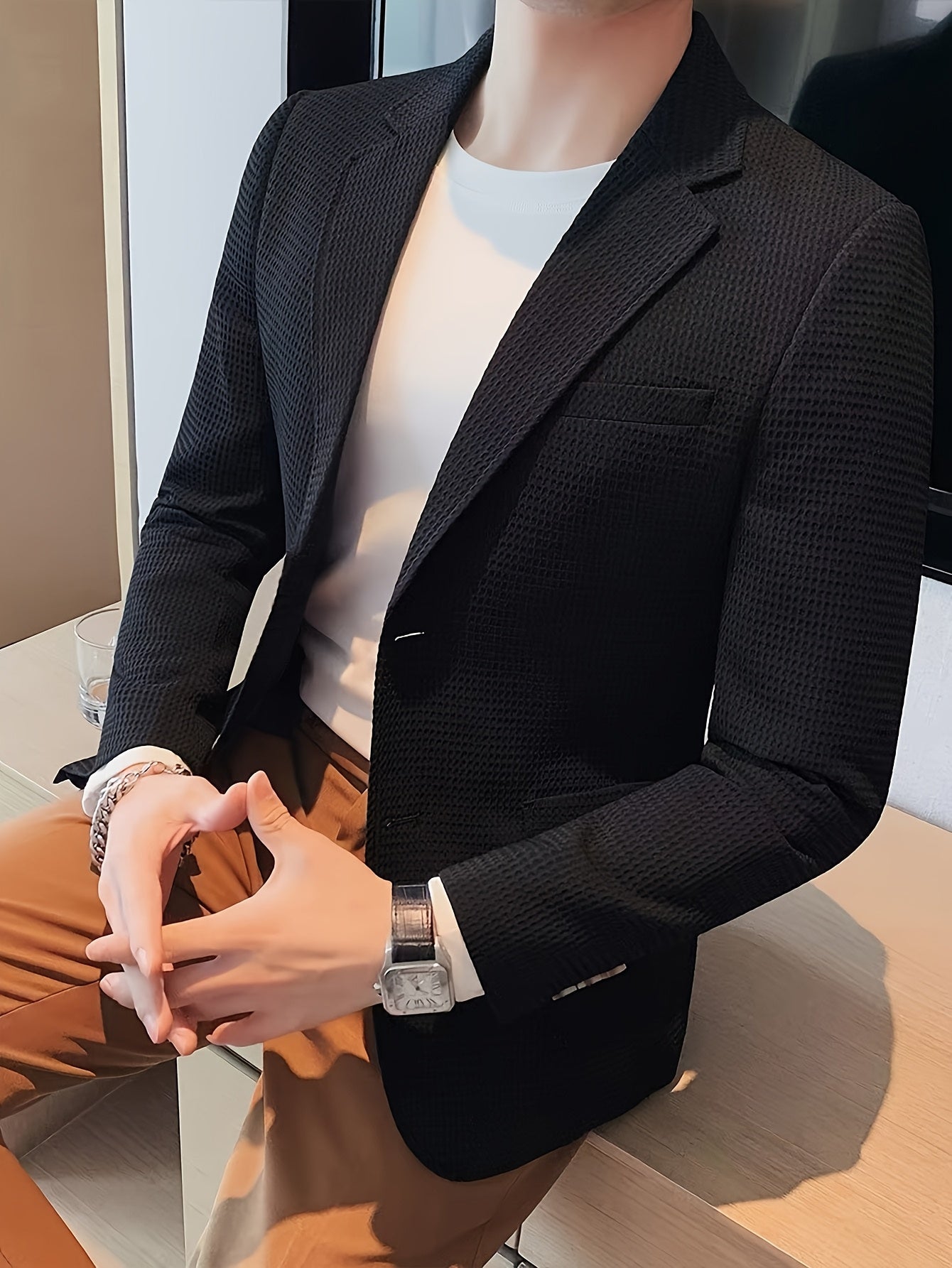 LAURENT MONACO | VESTE EN MAILLE TEXTURÉE POUR HOMMES