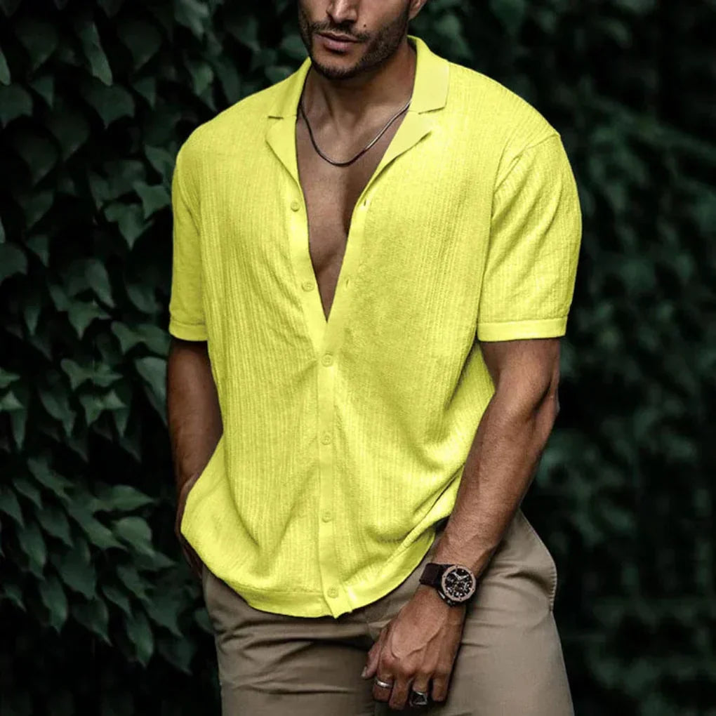 LAURENT MONACO | CHEMISE EN LIN TRICOTÉ POUR HOMMES