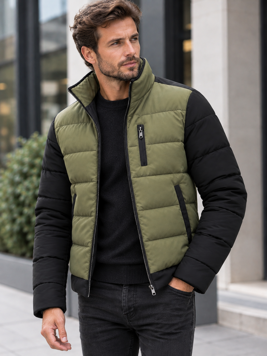 LAURENT MONACO | VESTE MATELASSÉE À FERMETURE ÉCLAIR POUR HOMMES