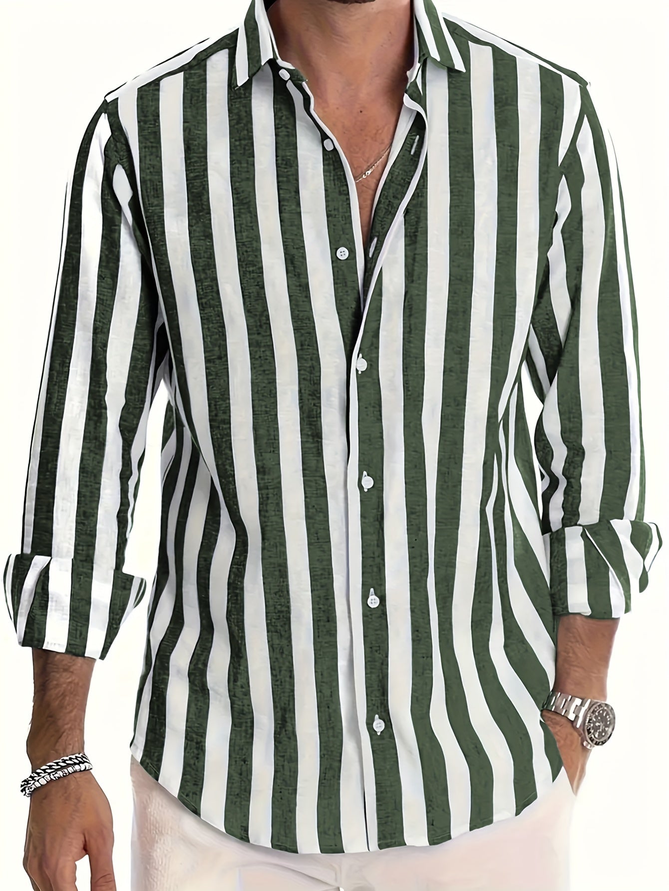 LAURENT MONACO | CHEMISE RAFFINÉE À RAYURES POUR HOMMES