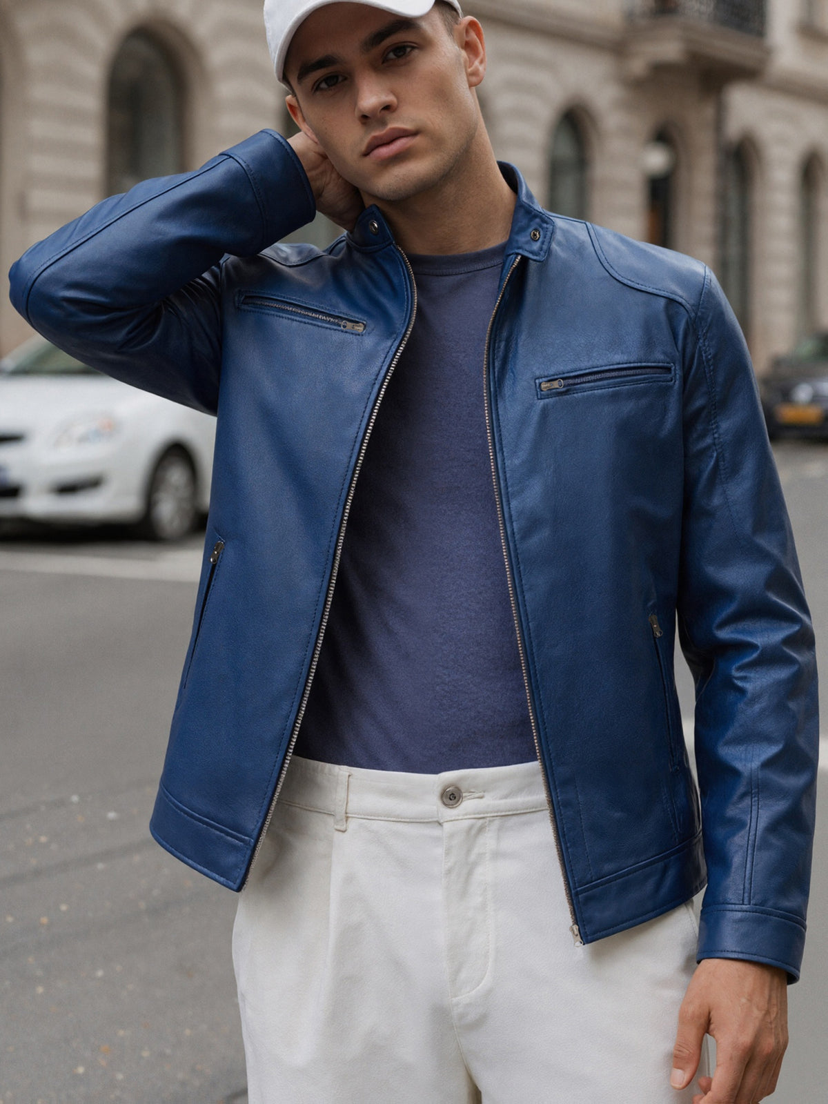 LAURENT MONACO | VESTE À COL DRAIT ET FERMETURE ÉCLAIR POUR HOMMES
