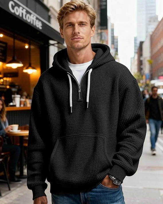 LAURENT MONACO | SWEAT À CAPUCHE EN MAILLE GAUFFRÉE POUR HOMMES