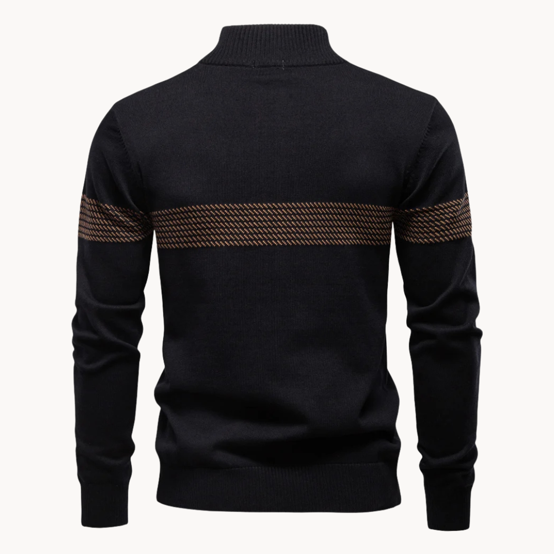LAURENT MONACO | PULL ZIPPÉ RAYÉ POUR HOMME